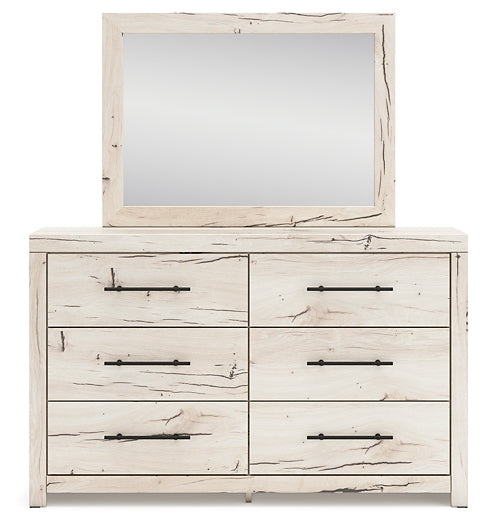 Full Panel Bed with Mirrored Dresser and Nightstand