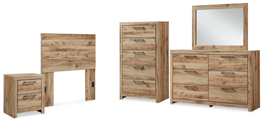 Hyanna Twin Panel Headboard, Dresser, Mirror, Chest and Nightstand