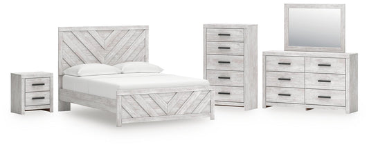 Cayboni Queen Panel Bed, Dresser, Mirror, Chest and Nightstand