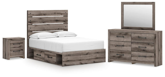 Urbanoore Full Panel Bed with Storage, Dresser, Mirror and Nightstand