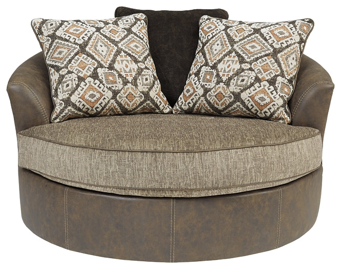 Abalone Oversized Swivel Accent Chair