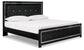 Kaydell King Upholstered Panel Bed with Mirrored Dresser and 2 Nightstands