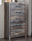 Drystan Queen/Full Bookcase Headboard with Mirrored Dresser, Chest and Nightstand