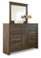 Juararo King/California King Panel Headboard with Mirrored Dresser