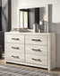 Cambeck  Panel Headboard With Mirrored Dresser