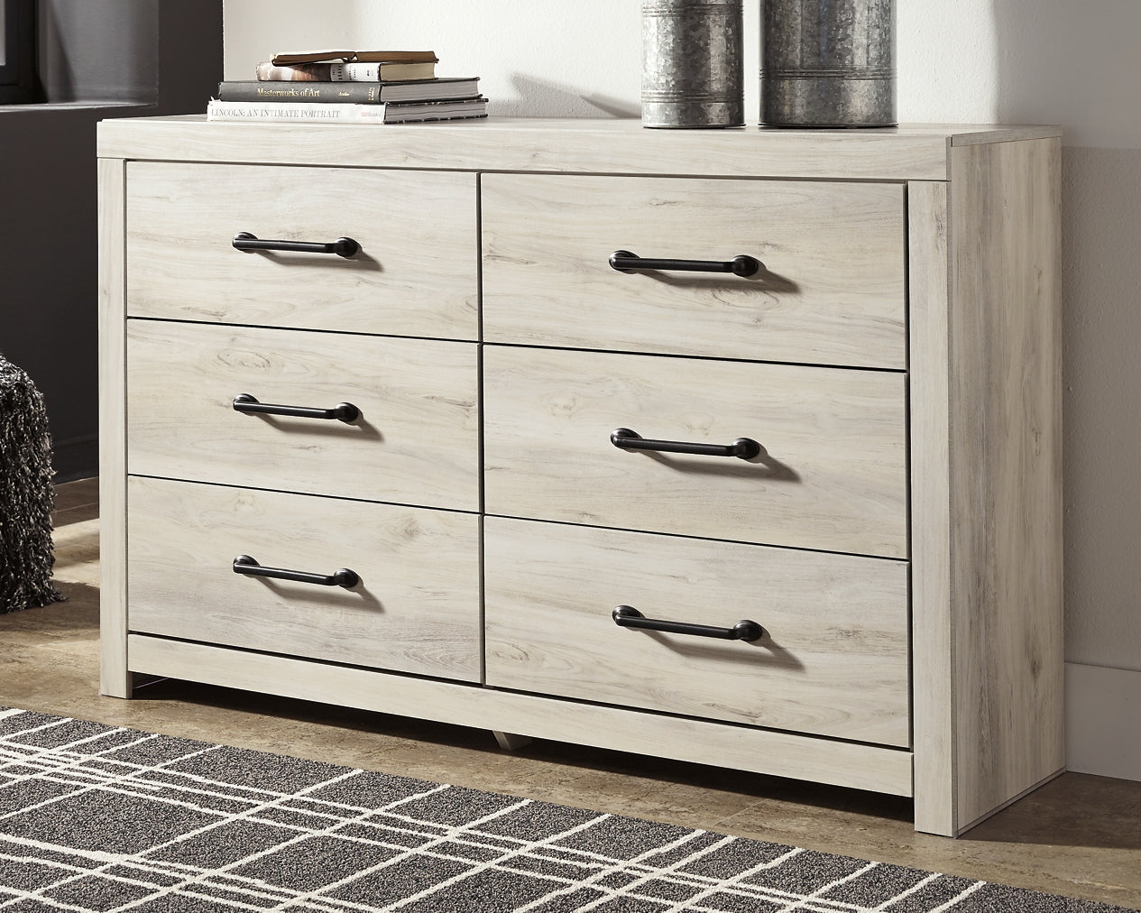 Cambeck King Panel Bed with 2 Storage Drawers with Dresser