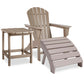 Ashley Express - Sundown Treasure Outdoor Adirondack Chair and Ottoman with Side Table