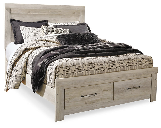 Bellaby Queen Platform Bed with 2 Storage Drawers with Mirrored Dresser and Nightstand