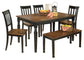 Ashley Express - Owingsville Dining Table and 4 Chairs and Bench