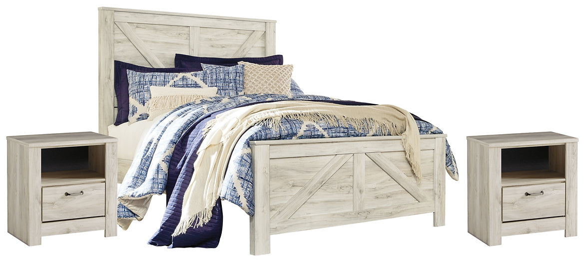 Ashley Express - Bellaby Queen Crossbuck Panel Bed with 2 Nightstands