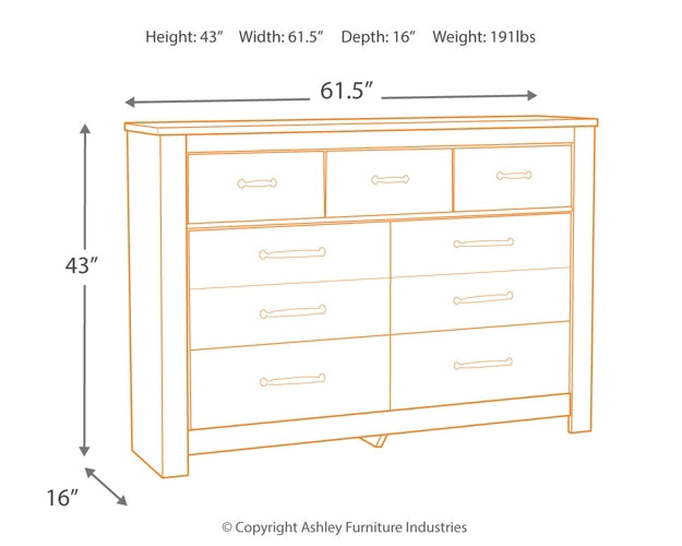 Bellaby King Crossbuck Panel Bed with Dresser