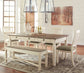 Bolanburg Dining Table and 4 Chairs and Bench