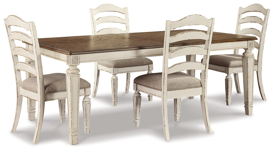 Realyn Dining Table and 4 Chairs