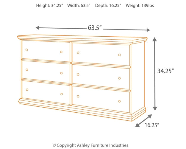 Maribel King/California King Panel Headboard with Dresser