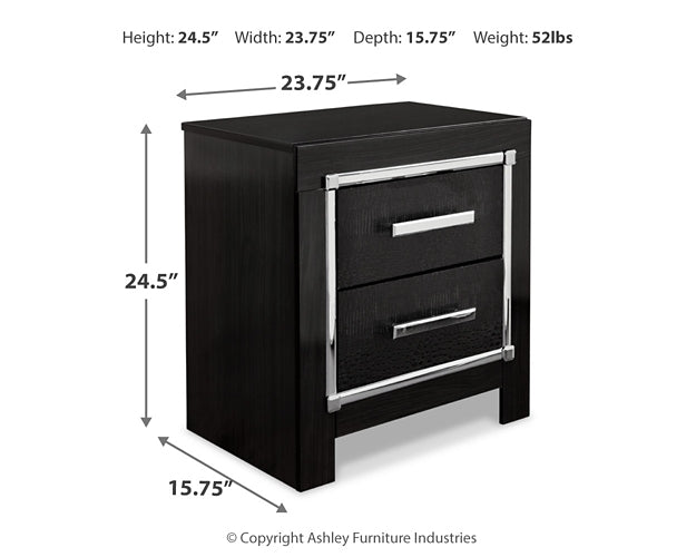 Kaydell King Upholstered Panel Storage Bed with Mirrored Dresser, Chest and 2 Nightstands