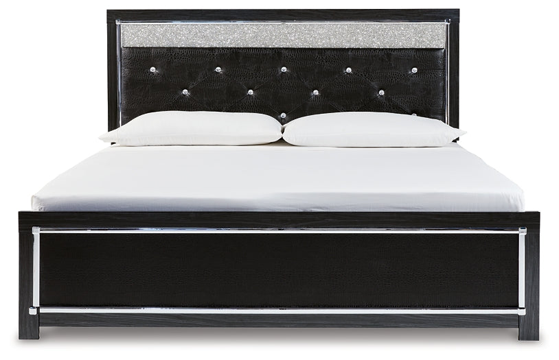 Kaydell King Upholstered Panel Bed with Dresser