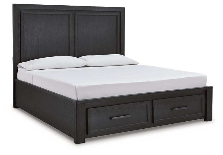 Foyland California King Panel Storage Bed with Dresser