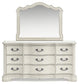 Arlendyne Queen Upholstered Bed with Mirrored Dresser