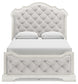 Arlendyne Queen Upholstered Bed with Mirrored Dresser