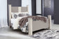 Surancha Queen Poster Bed with Mirrored Dresser, Chest and 2 Nightstands