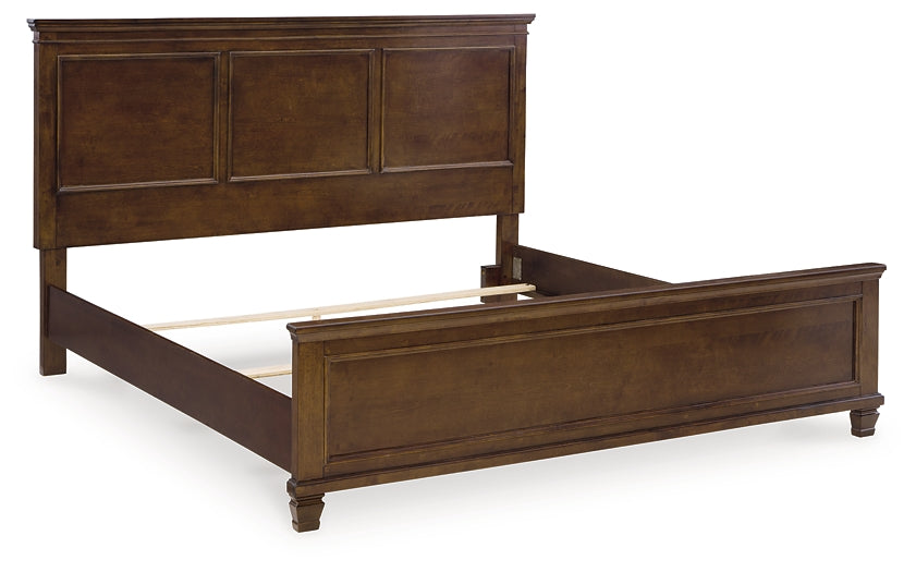 Danabrin King Panel Bed with Mirrored Dresser, Chest and Nightstand