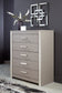 Surancha King Poster Bed with Mirrored Dresser and Nightstand