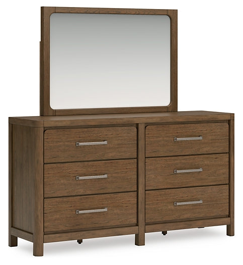 Cabalynn California King Upholstered Bed with Mirrored Dresser, Chest and Nightstand