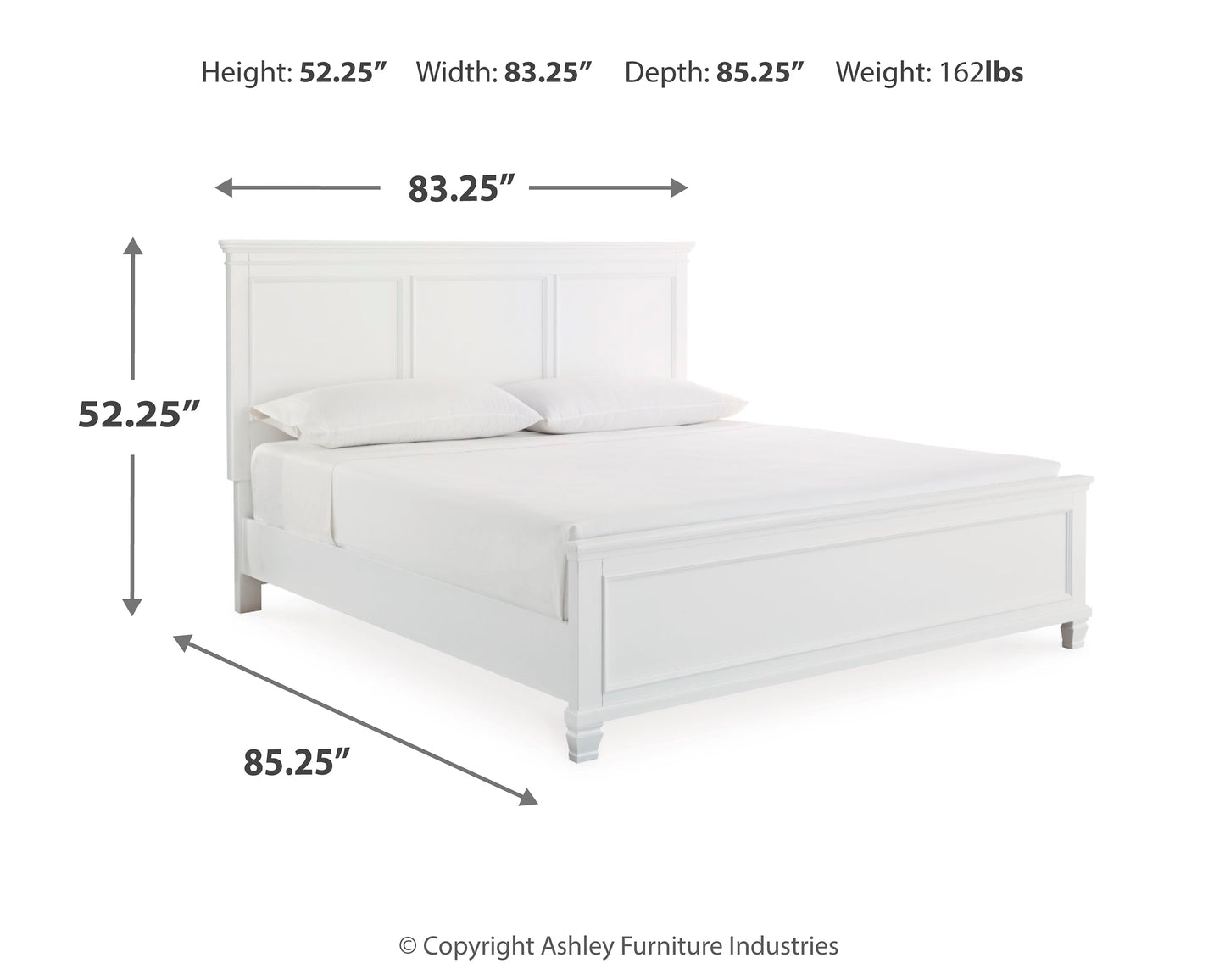 Fortman King Panel Bed with Mirrored Dresser and Nightstand