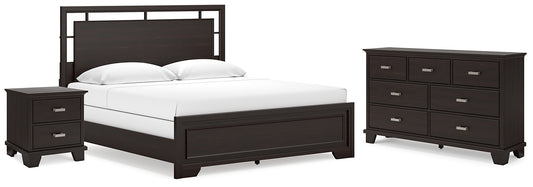 Covetown King Panel Bed with Dresser and Nightstand