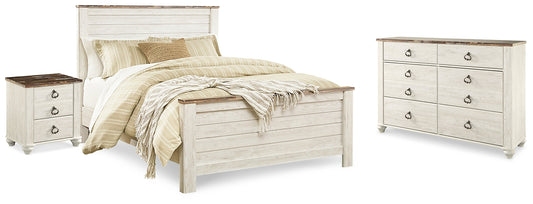 Willowton Queen Panel Bed with Dresser and Nightstand