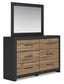 Vertani King Panel Bed with Mirrored Dresser, Chest and Nightstand