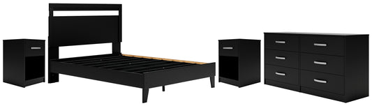 Ashley Express - Finch Queen Panel Platform Bed with Dresser and 2 Nightstands