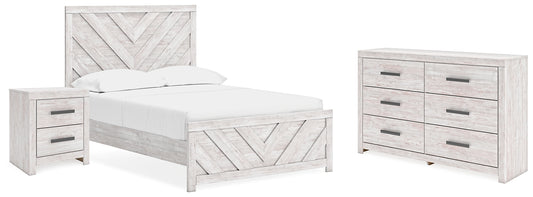 Cayboni Full Panel Bed with Dresser and Nightstand