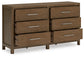 Cabalynn California King Upholstered Bed with Dresser, Chest and 2 Nightstands