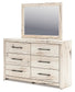 Lawroy King Panel Bed with Mirrored Dresser