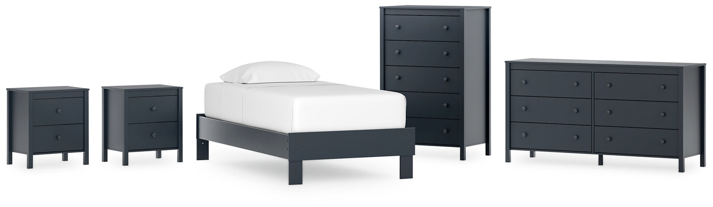 Ashley Express - Simmenfort Twin Platform Bed with Dresser, Chest and 2 Nightstands