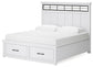Ashbryn King Panel Storage Bed with Mirrored Dresser, Chest and Nightstand