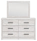 Cayboni Queen Panel Bed with Mirrored Dresser, Chest and Nightstand