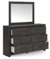 Hollivern Twin Panel Bed with Storage with Mirrored Dresser and Nightstand