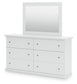 Bostwick Shoals Twin Panel Bed with Mirrored Dresser