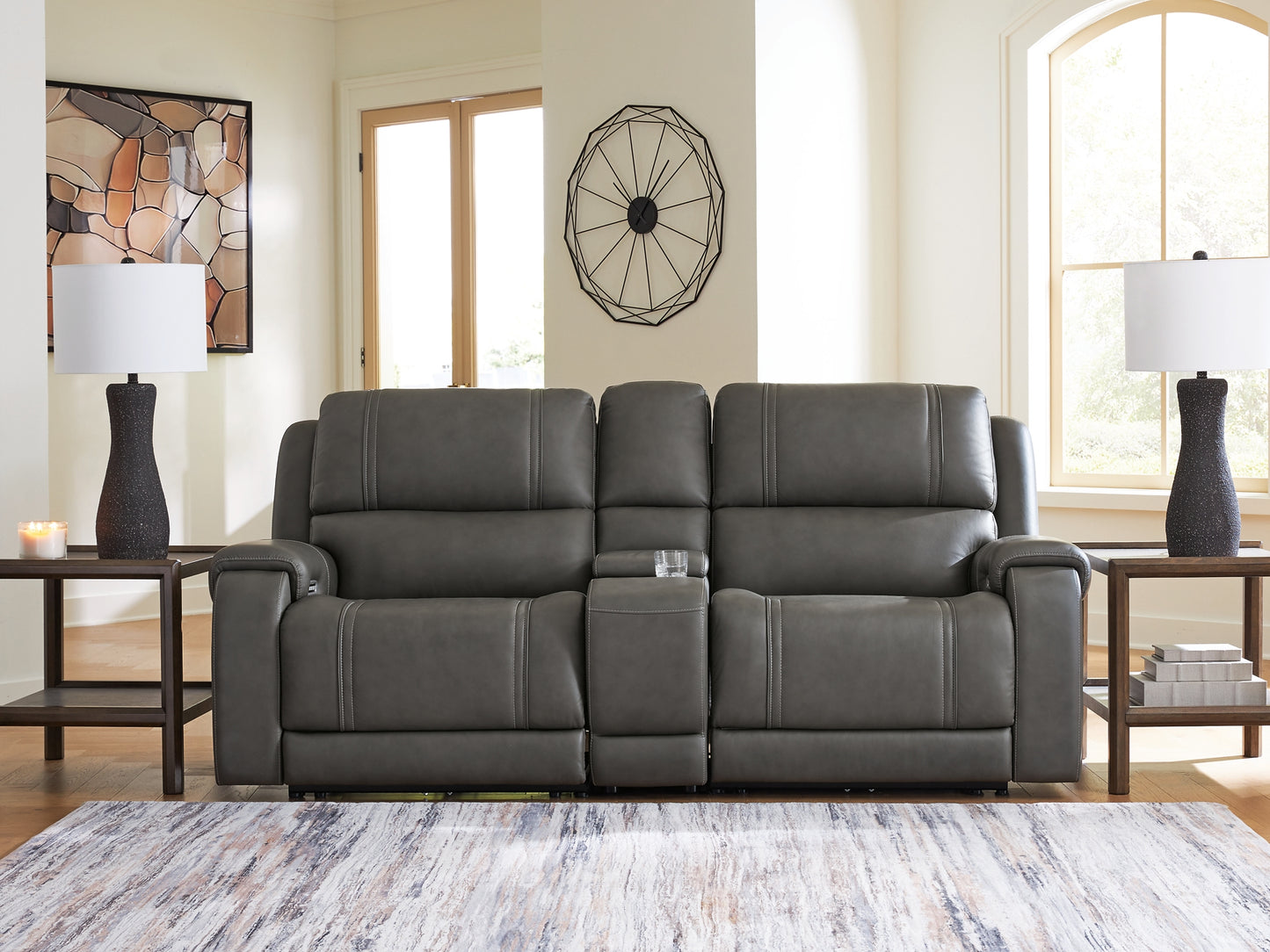 5Z - Pittson 3-Piece Power Reclining Sectional Loveseat with Console