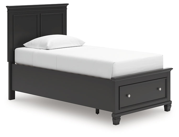 Lanolee Twin Panel Storage Bed, Dresser, Mirror and Nightstand