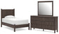 Pamytta Twin Panel Platform Bed, Dresser and Mirror