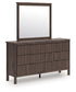 Pamytta Twin Panel Platform Bed, Dresser and Mirror