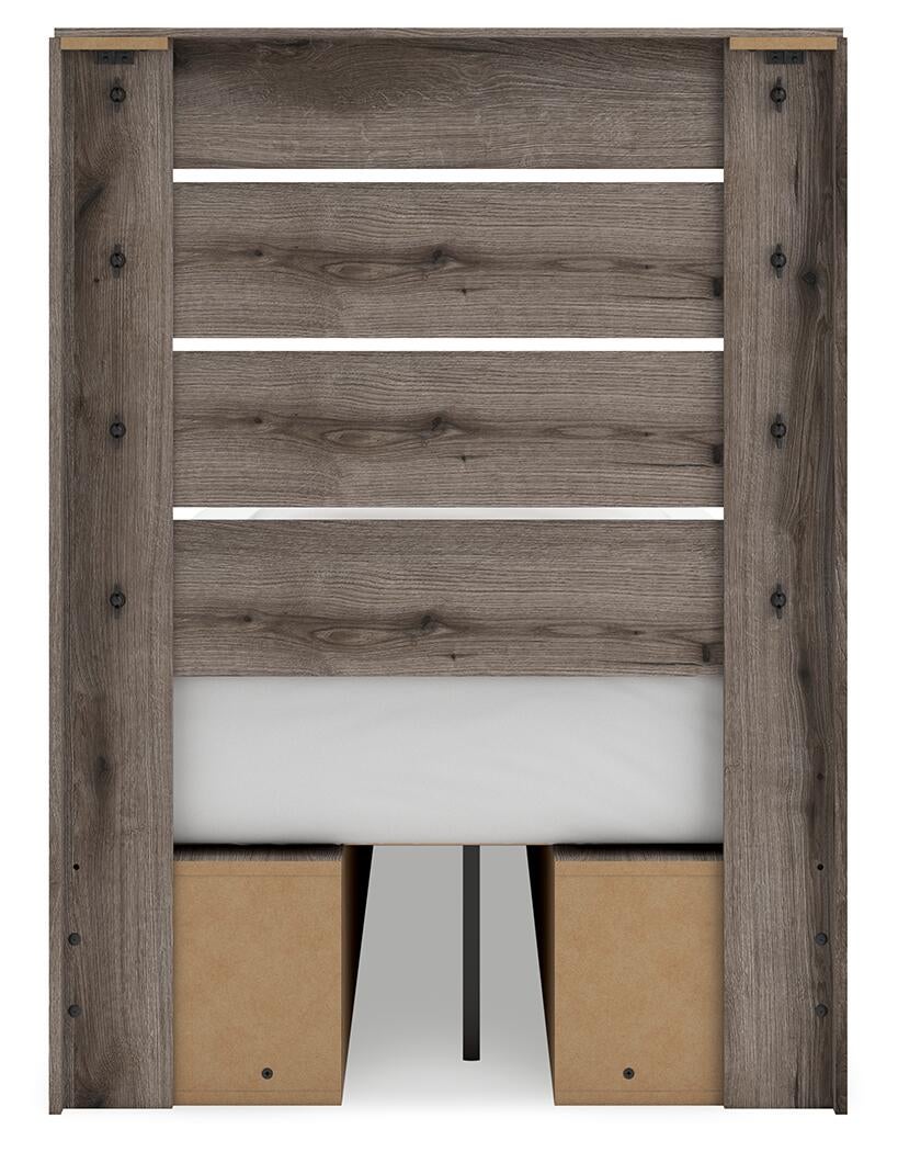 Urbanoore Twin Panel Bed with Storage, Dresser, Mirror and Nightstand
