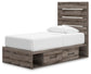 Urbanoore Twin Panel Bed with Storage, Dresser, Mirror and Nightstand
