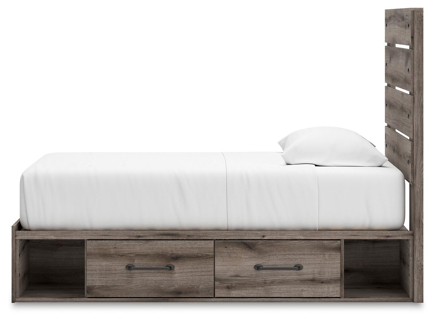 Urbanoore Twin Panel Bed with Storage, Dresser and Mirror