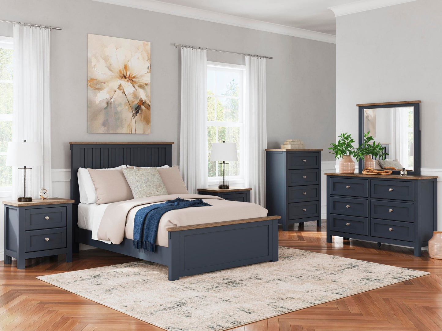 Landocken Full Panel Bed, Dresser, Mirror and Nightstand