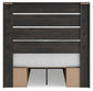 Delmorta Full Panel Bed with Storage, Dresser, Mirror and Nightstand