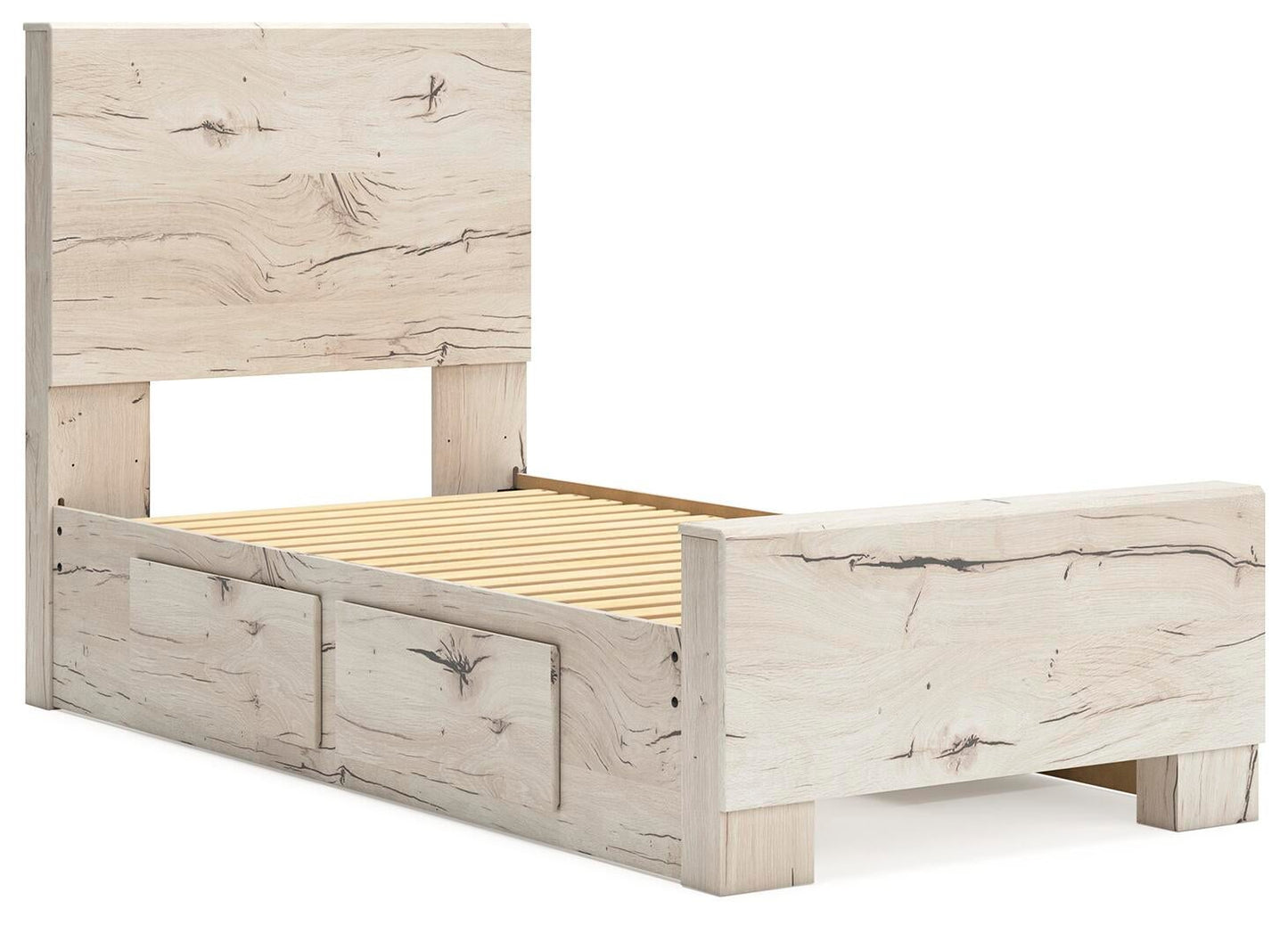 Lawroy Twin Panel Bed with Storage, Dresser, Mirror, Chest and Nightstand